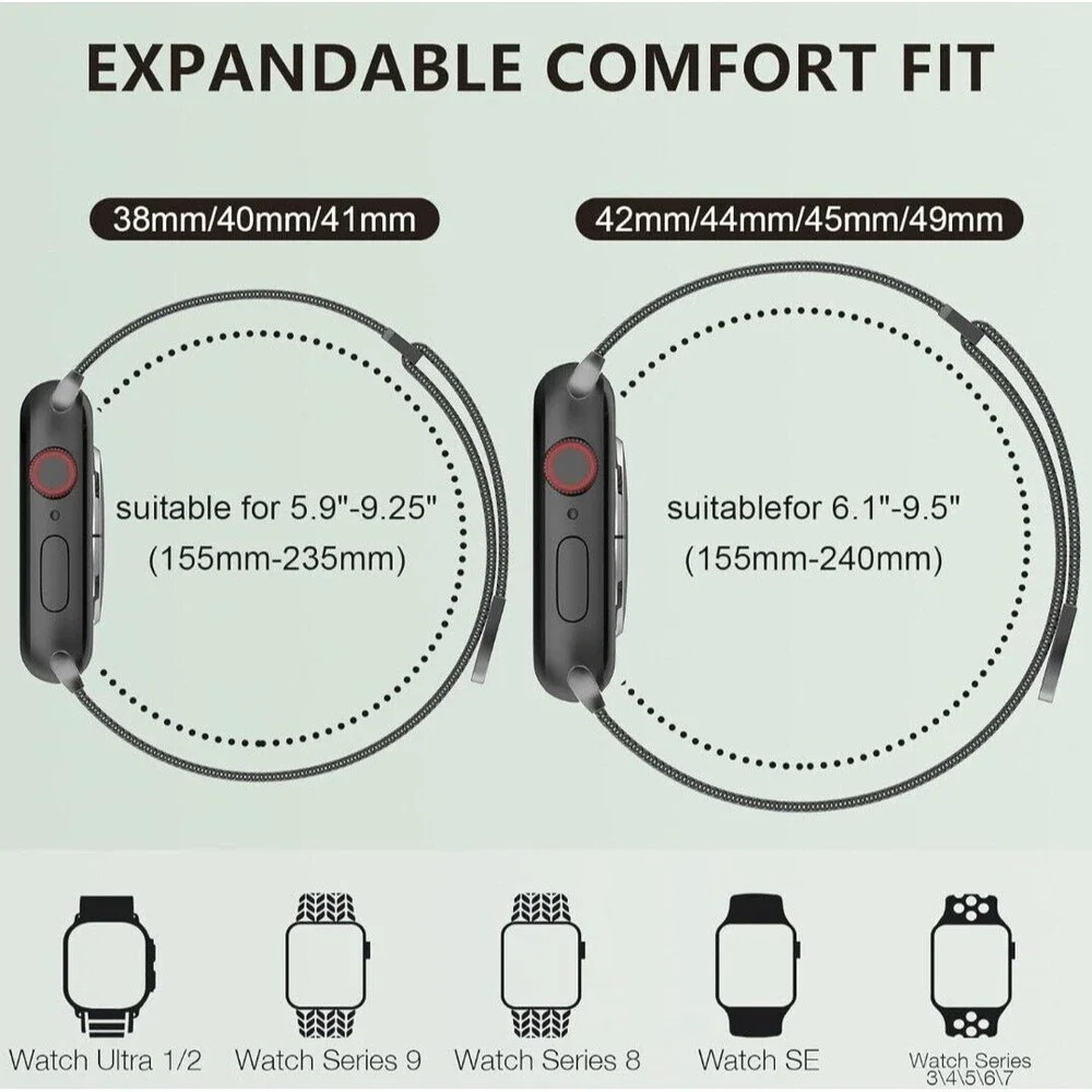 Mesh Loop Magnetic Clasp Replacement for iWatch Bands 41mm/40mm